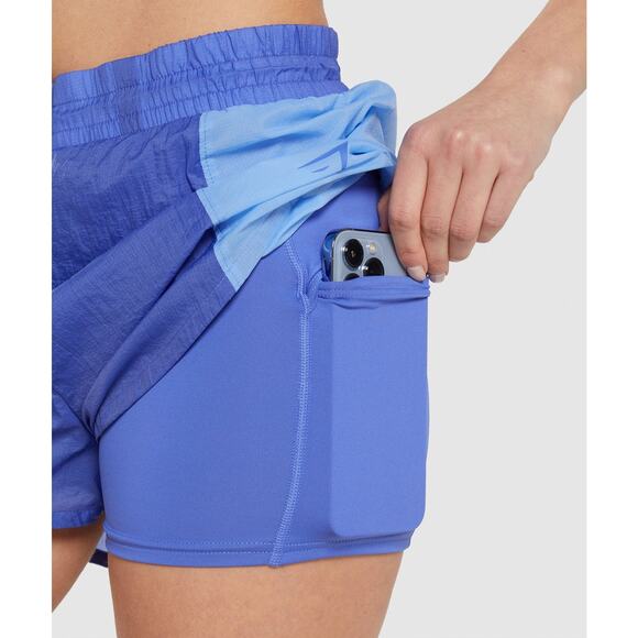 Gymshark Pulse 2 in 1 shorts Court blue size Medium Athletic workout - Picture 7 of 13